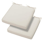 Magpie Fabrics front view of cream cushion showing neat finish and support
