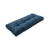 Magpie Fabrics front view navy bench cushion showing tailored fit and comfort
