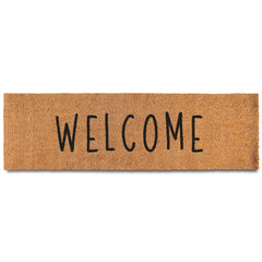 MAINEVENT front view of long welcome mat showing full design and curb appeal