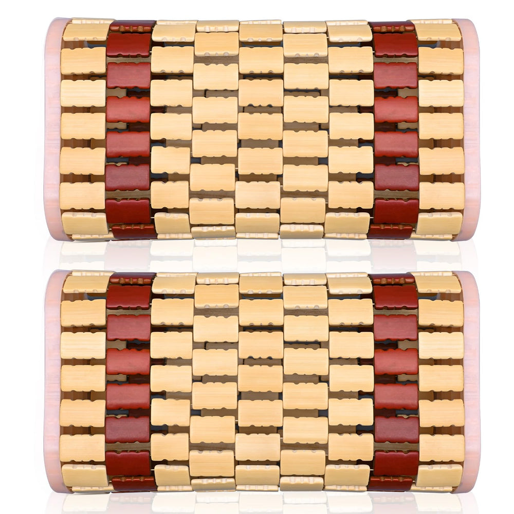 MAKCNMYM bamboo headrest front view showing ergonomic support and stability