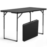 MAKE CHANGES front view of 4ft folding table showing sturdy tabletop and frame