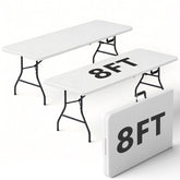 MAKE CHANGES front view of 8ft table showing full seating benefit