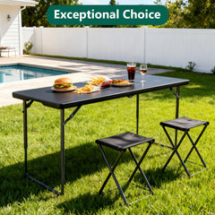 MAKE CHANGES folded compact table for easy transport and quick storage benefit