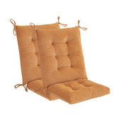 Makimoo front view of khaki cushion set showing neat tufting and ties for secure seating