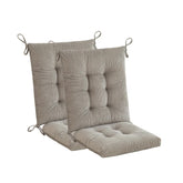 Makimoo front view of both back and seat cushions showing neat tufting and ties for secure fit