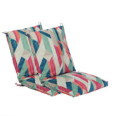 Makimoo front view red-green geometry cushion showing vibrant pattern and comfort
