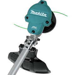 Makita GRU01Z trimmer head close-up highlighting quick line changes