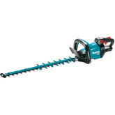 Makita XGT 24-inch hedge trimmer front view showing blade and housing for powerful cutting