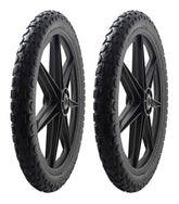 Marathon front view of 20 inch wheel showing full assembly and durable rim benefit