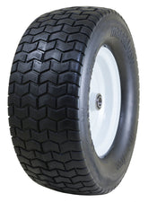 Marathon front wheel view showing tire and rim, durable replacement benefit