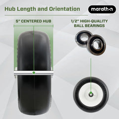 Marathon wheel installed on mower demonstrating ready-to-use durability