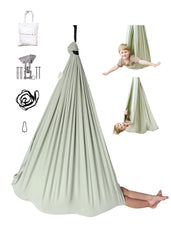 Marlowe & Co front view of desert sage sensory swing showing cocoon shape and calming color benefit