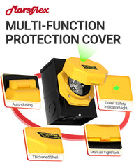 Marsflex inlet box mounted on house exterior demonstrating protected outdoor installation