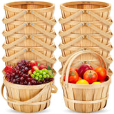 Marsui front view of all ten baskets showing consistent rustic finish and handles for easy transport