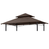 MASTERCANOPY front view brown canopy showing full coverage and clean appearance