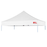 MASTERCANOPY front view white top showing full canopy coverage and clean lines