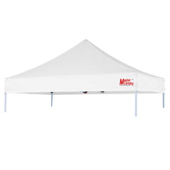 MASTERCANOPY front view white top showing full canopy coverage and clean lines