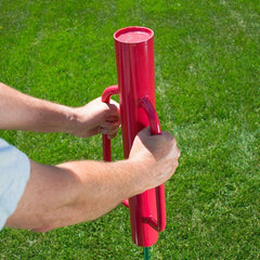 MAT post driver in use on T-post demonstrating faster installation and better control