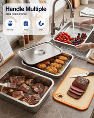 Matchwaves perforated drip tray displayed draining excess marinade