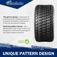 MaxAuto mounted on a riding mower showing improved traction on grass