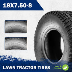 MaxAuto close-up of tread pattern, enhances grip on grassy slopes