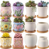 Maxdot front view of 12 ceramic pots showcasing kit contents and neat arrangement