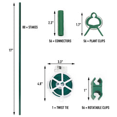 MAXPACE spread of connectors, rotatable clips, plant clips and twist tie for easy assembly