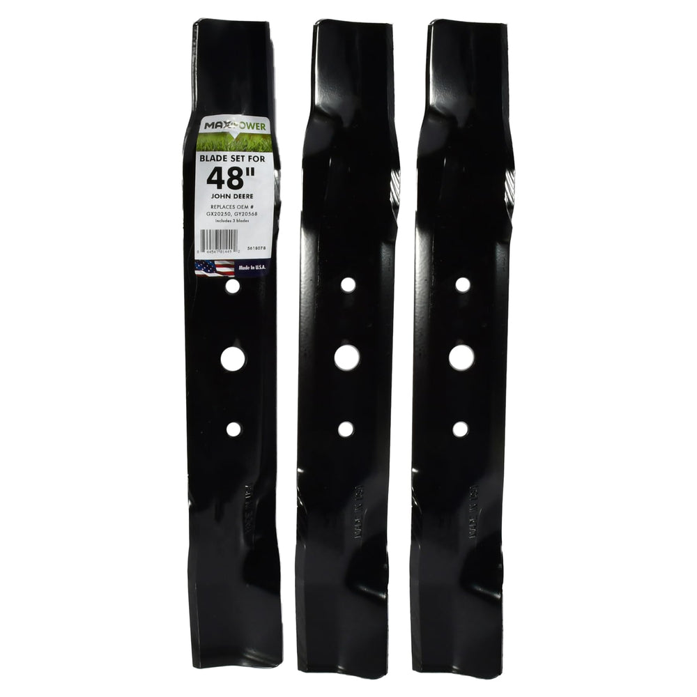 MaxPower front view of three-blade set showing fitment and clarity