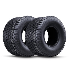 MAXROLLORS front view tire mounted on mower showing fit and durability