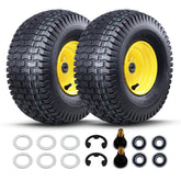MAXROLLORS assembled front wheel showing tire and rim, quick replacement benefit