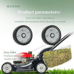 MAYITOP wheel installed on a mower showing restored rolling and level deck benefit