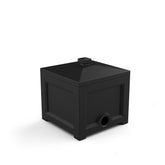 Mayne Fairfield front view showing sleek black bin and tidy hose storage benefit