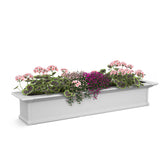 Mayne Yorkshire front view of white window box showing classic look and curb appeal