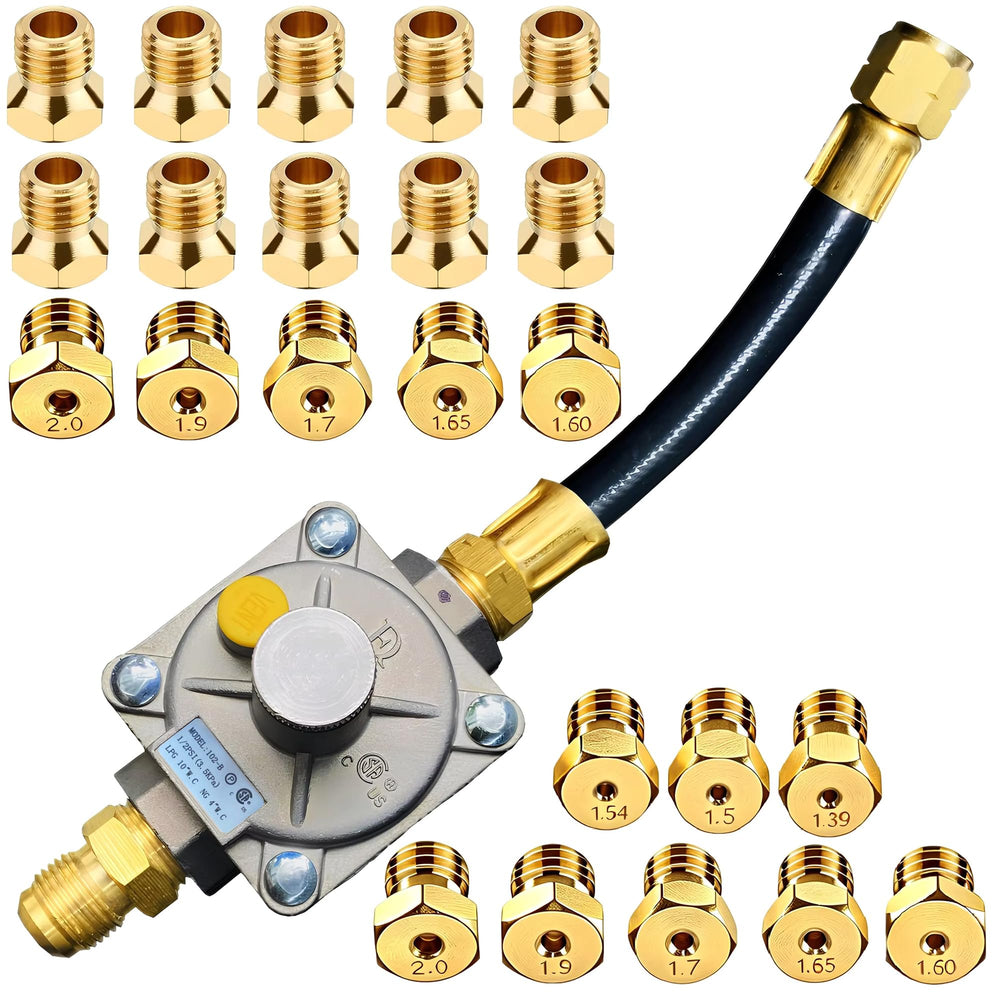 MCAMPAS front assembly showing regulator and hose for safe conversion