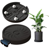 MCleanPin front view of two black plant caddies showing sturdy design and neat profile