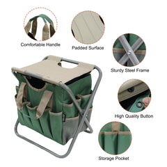 MDSTOP tote attached to stool showing secure storage convenience