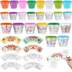Meanplan front view of 24 colorful pots showing kit variety and group-ready value