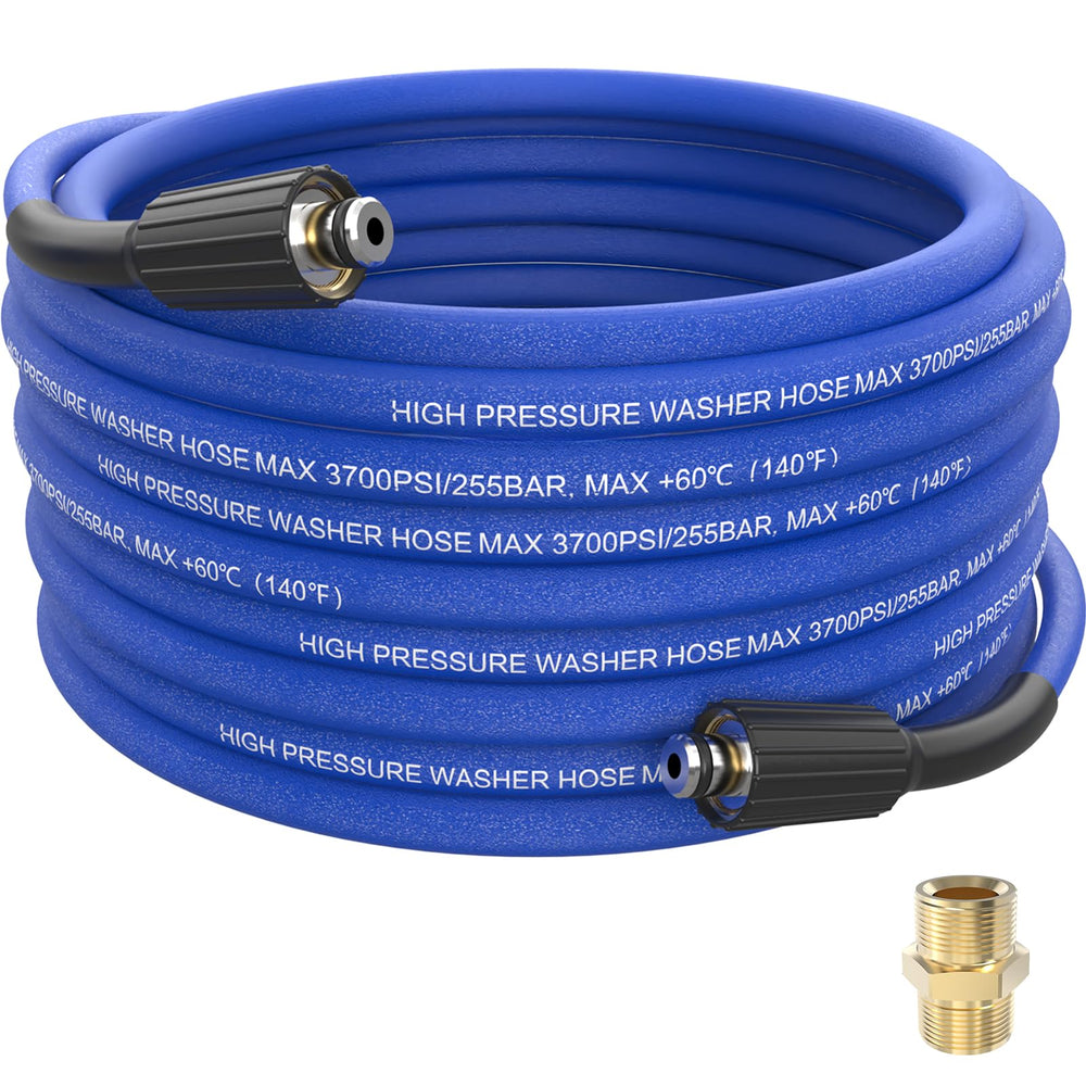 MECHURA pressure washer hose front packaging shows product and benefits