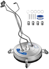 MEKOH front view of 24 inch surface cleaner showing full deck and handles for fast cleaning