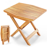 Melino side table front view showing stable surface and natural look