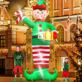 Melisheer elf front view showing full 15ft scale and festive curb appeal