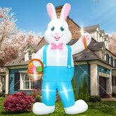 Melisheer front view of 12ft bunny inflatable showing festive curb appeal