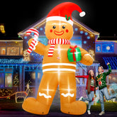 Melisheer gingerbread front view showing tall festive presence for curb appeal