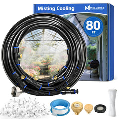 Mellbree front packaging showing complete pre-assembled misting kit and benefits