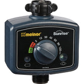 Melnor Sunrise front view showing compact body and connection for easy setup