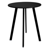 Meluvici front view of black side table showing sleek durable design and outdoor use benefit