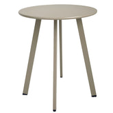 Meluvici front view of grey patio table showing compact surface and style benefit