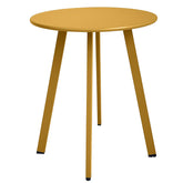 Meluvici front view yellow side table showing bright stable surface and curb appeal