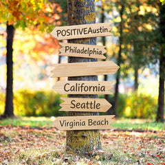 Memorywuu painted wedding directional in use guiding guests and enhancing decor