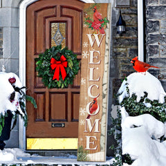 Menkxi front view welcome sign showing red cardinal and welcome text, adds curb appeal